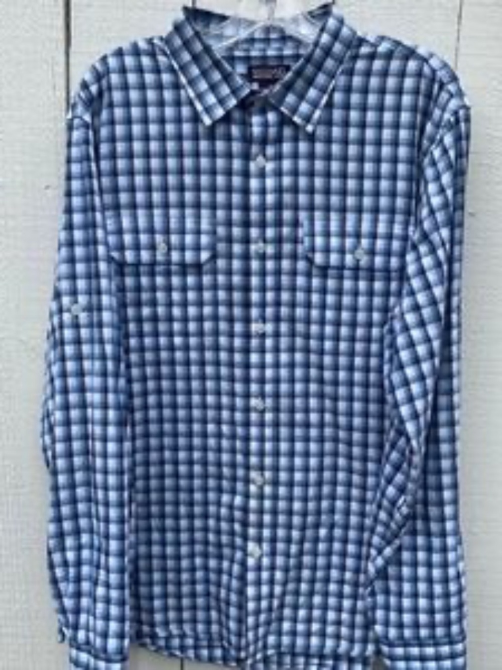 Michael Kors long sleeve button up shirt XL blue plaid